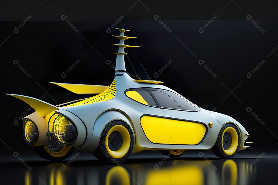 Grande plano de uma biomecânica mínima amarelo