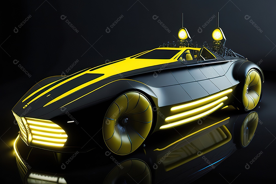 Grande plano de uma biomecânica mínima amarelo