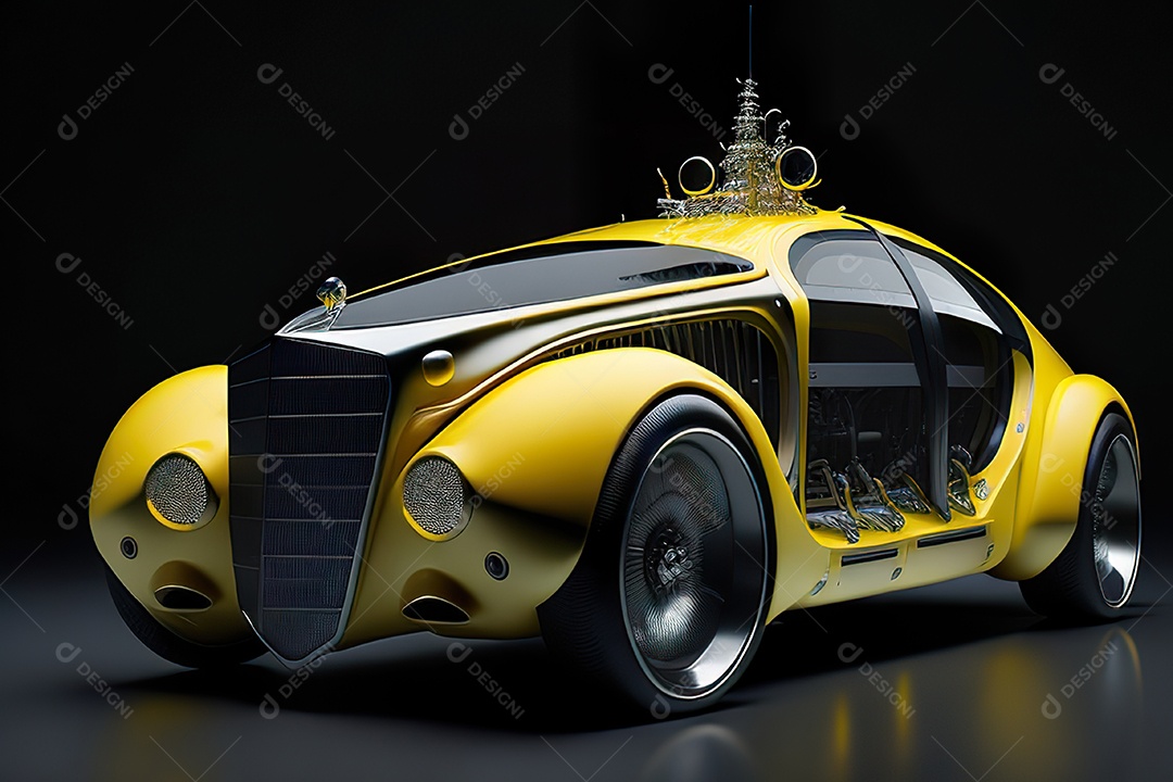 Grande plano de uma biomecânica mínima amarelo