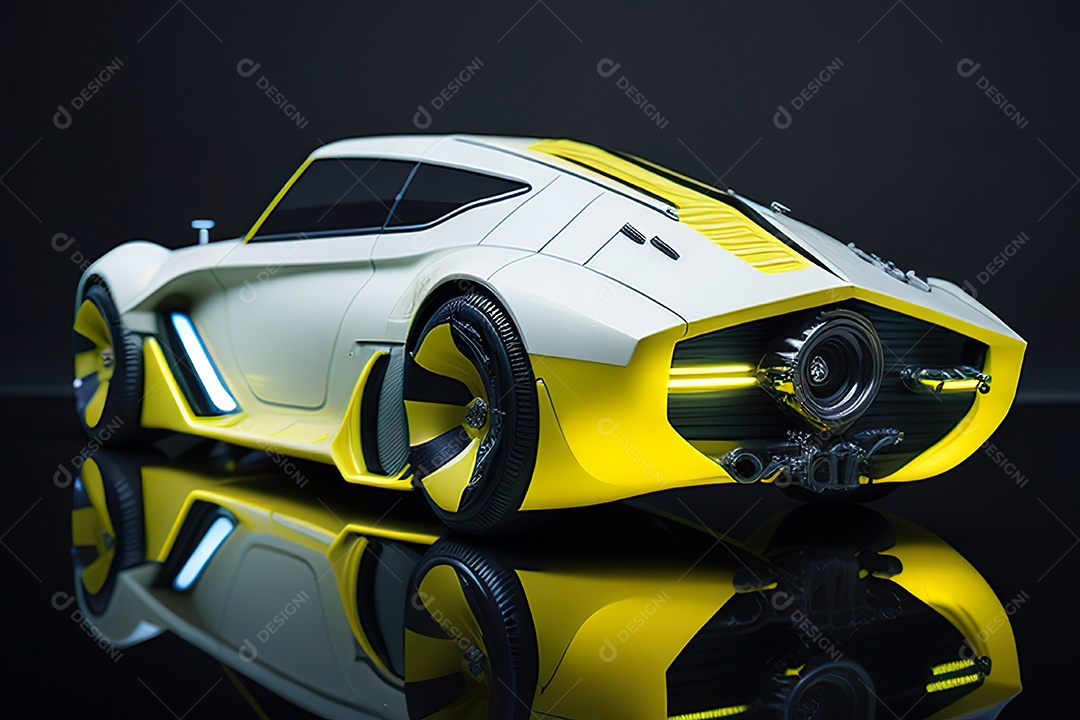 Grande plano de uma biomecânica mínima amarelo