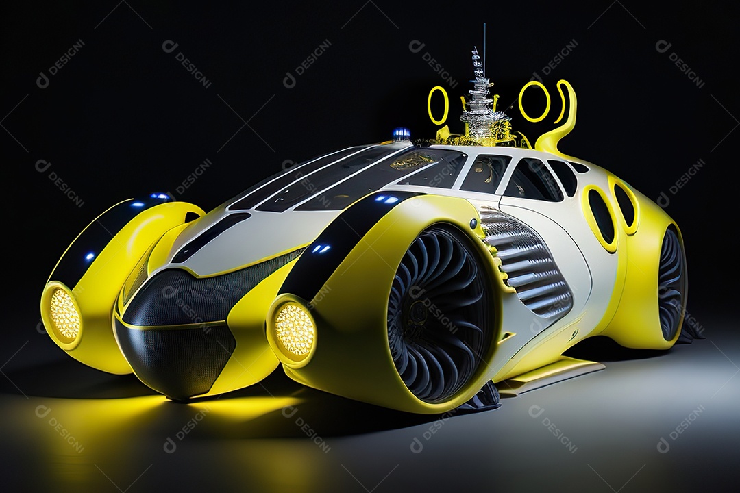 Grande plano de uma biomecânica mínima amarelo