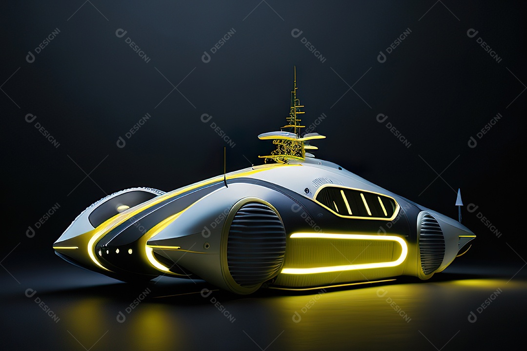 Grande plano de uma biomecânica mínima amarelo