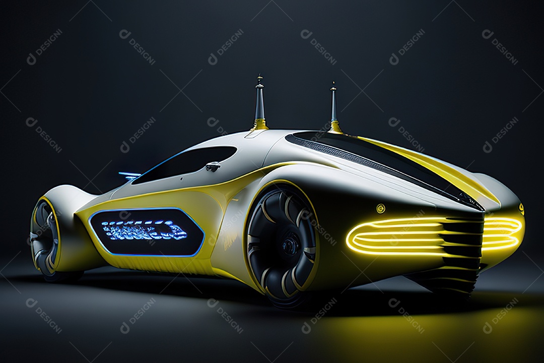 Grande plano de uma biomecânica mínima amarelo