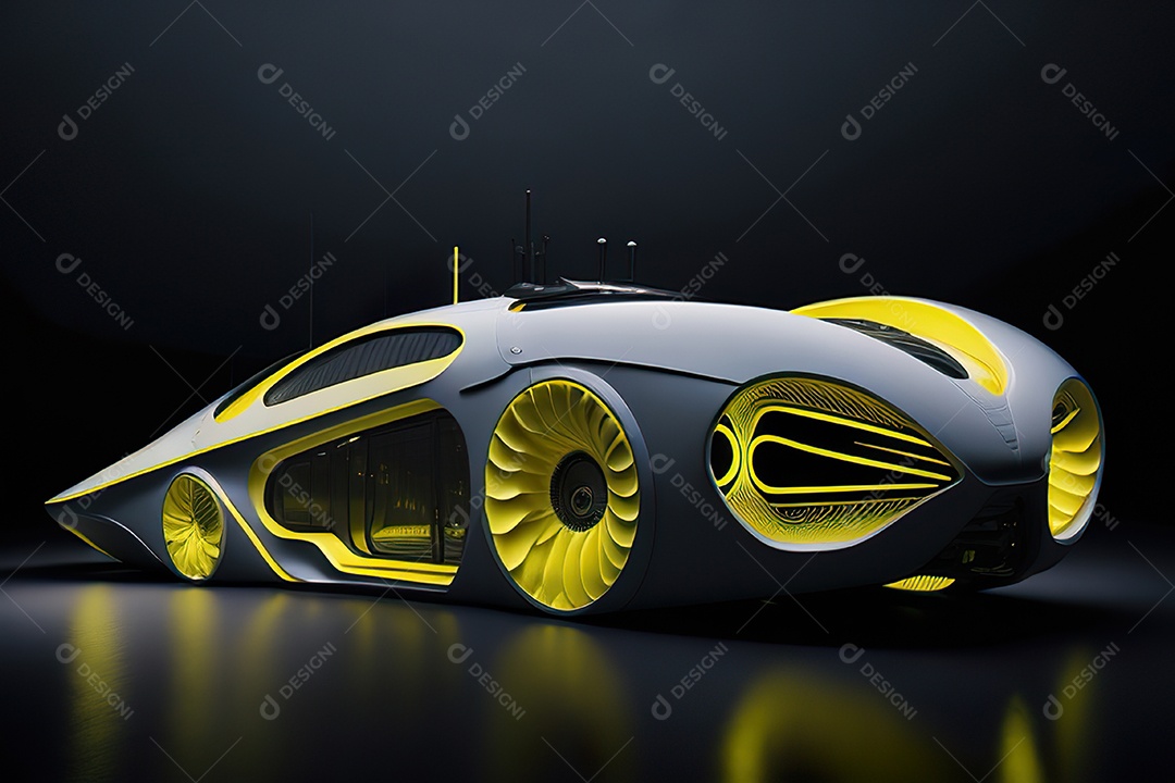 Grande plano de uma biomecânica mínima amarelo