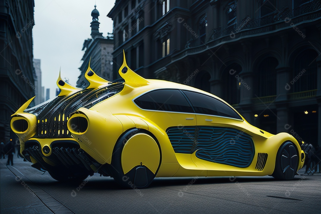 Plano amplo de uma biomecânica mínima amarela