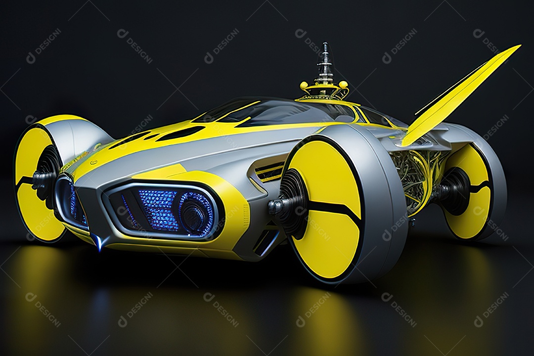 Plano amplo de uma biomecânica mínima amarela