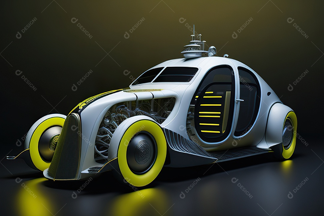 Plano amplo de uma biomecânica mínima amarela