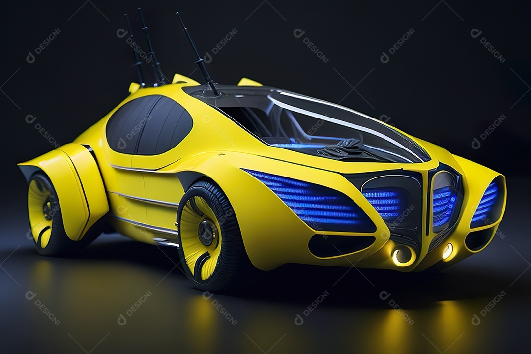 Plano amplo de uma biomecânica mínima amarela