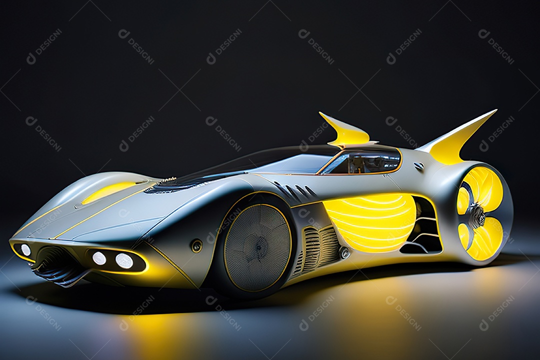 Grande plano de uma biomecânica mínima amarelo