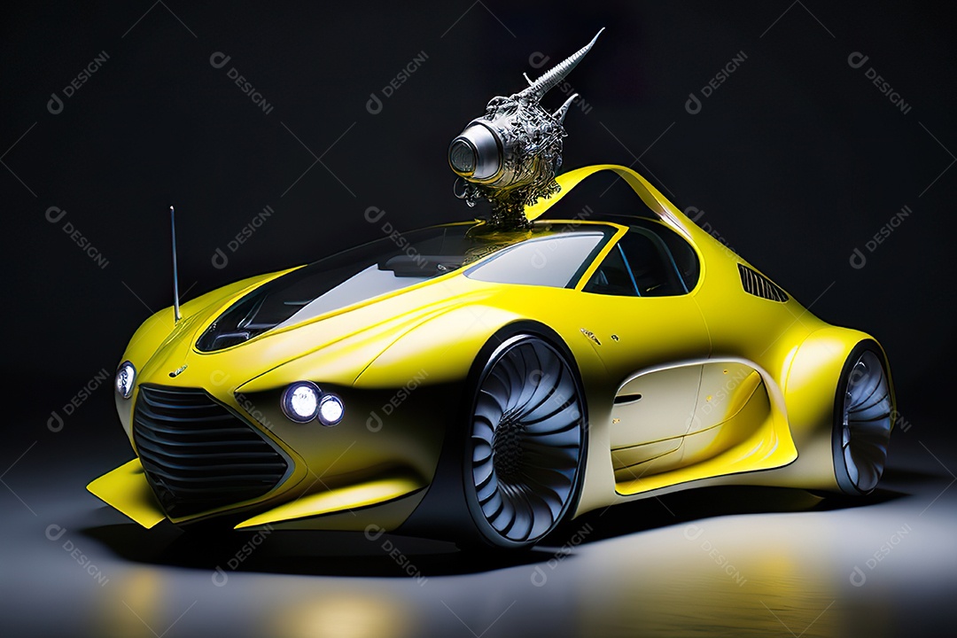 Grande plano de uma biomecânica mínima amarelo