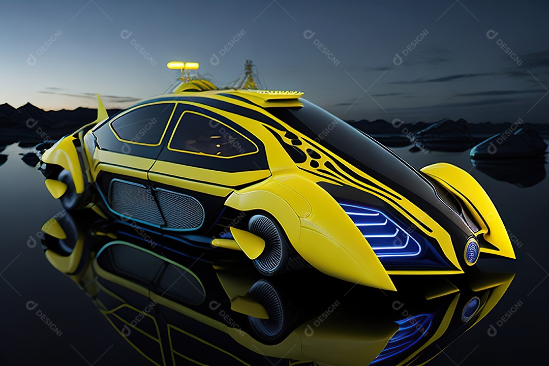 Grande plano de uma biomecânica mínima amarelo