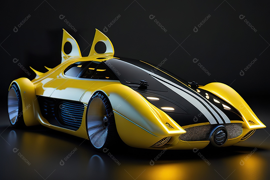 Grande plano de uma biomecânica mínima amarelo