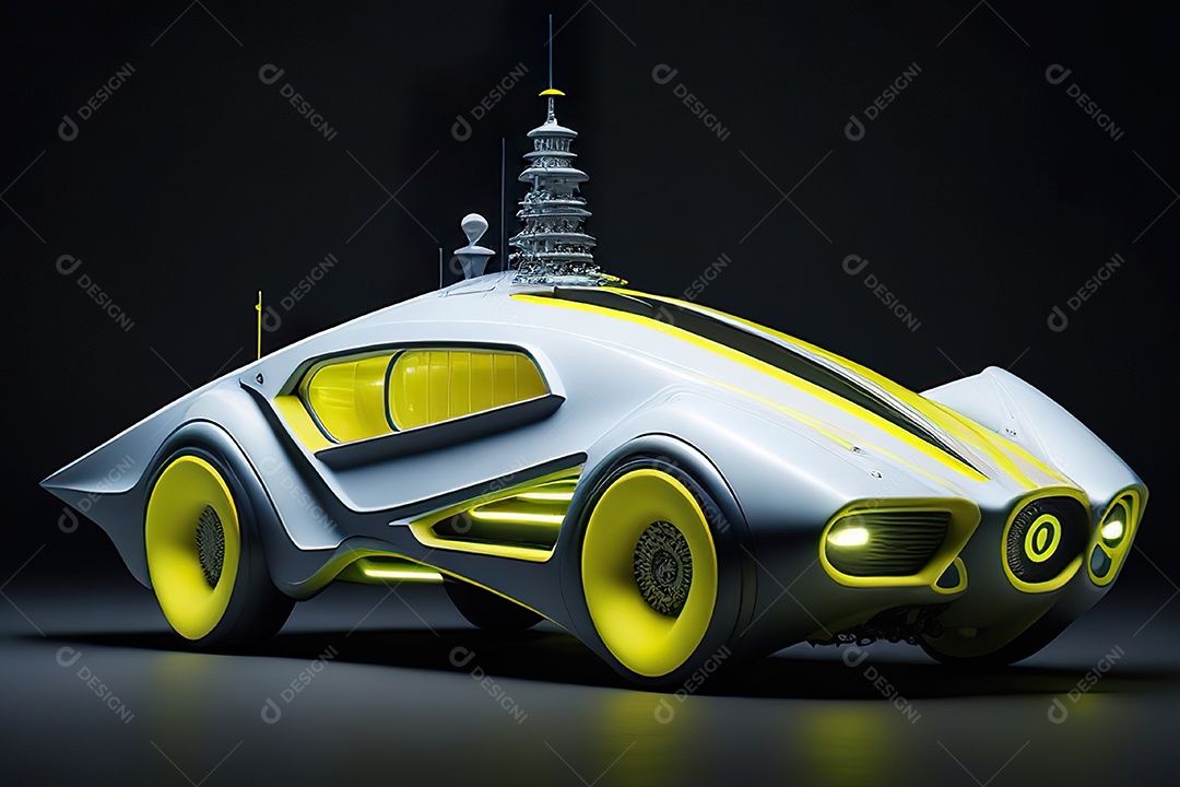 Grande plano de uma biomecânica mínima amarelo