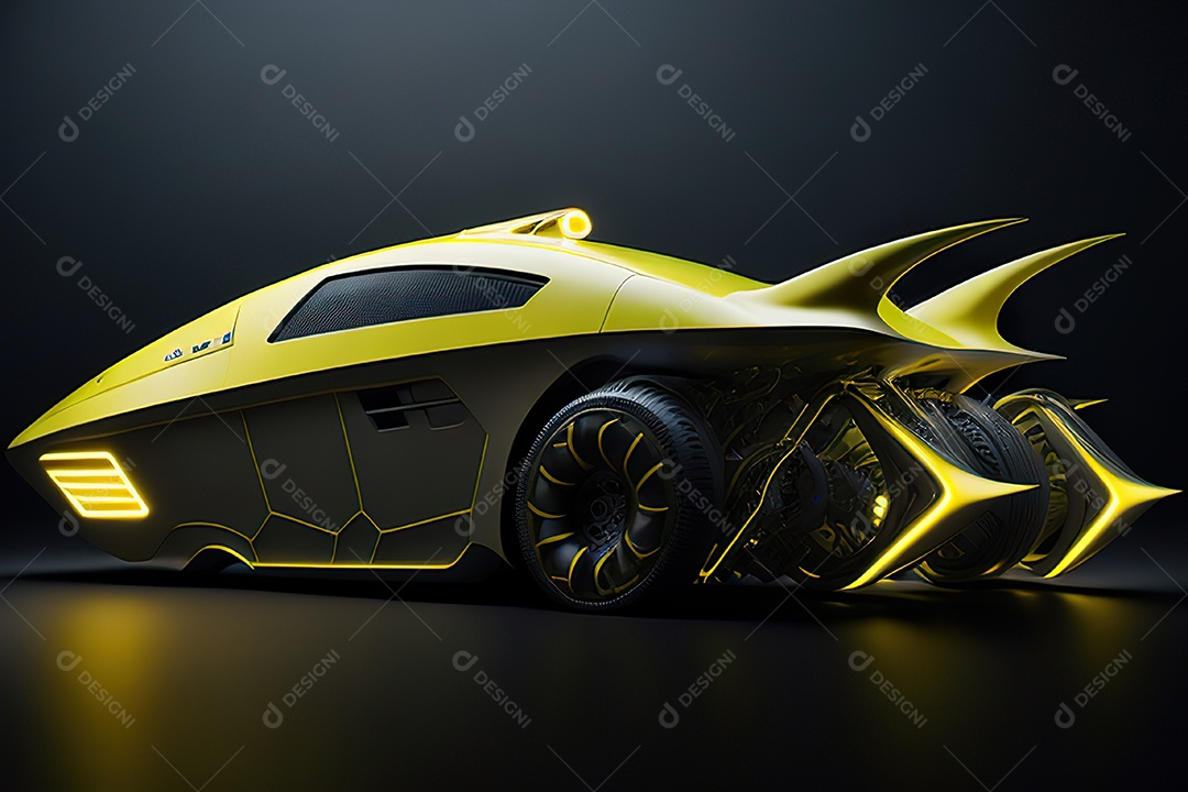 Grande plano de uma biomecânica mínima amarelo