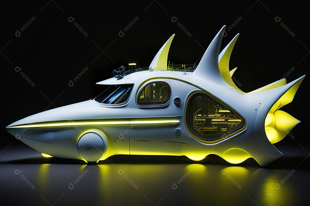 Grande plano de uma biomecânica mínima amarelo