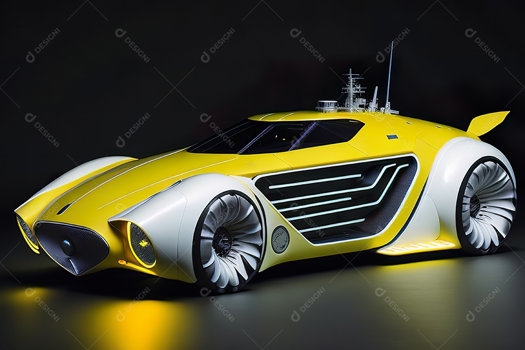 Grande plano de uma biomecânica mínima amarelo