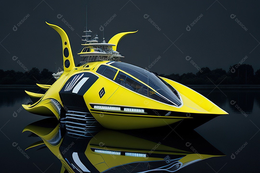 Grande plano de uma biomecânica mínima amarelo