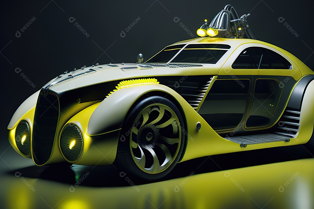 Grande plano de uma biomecânica mínima amarelo