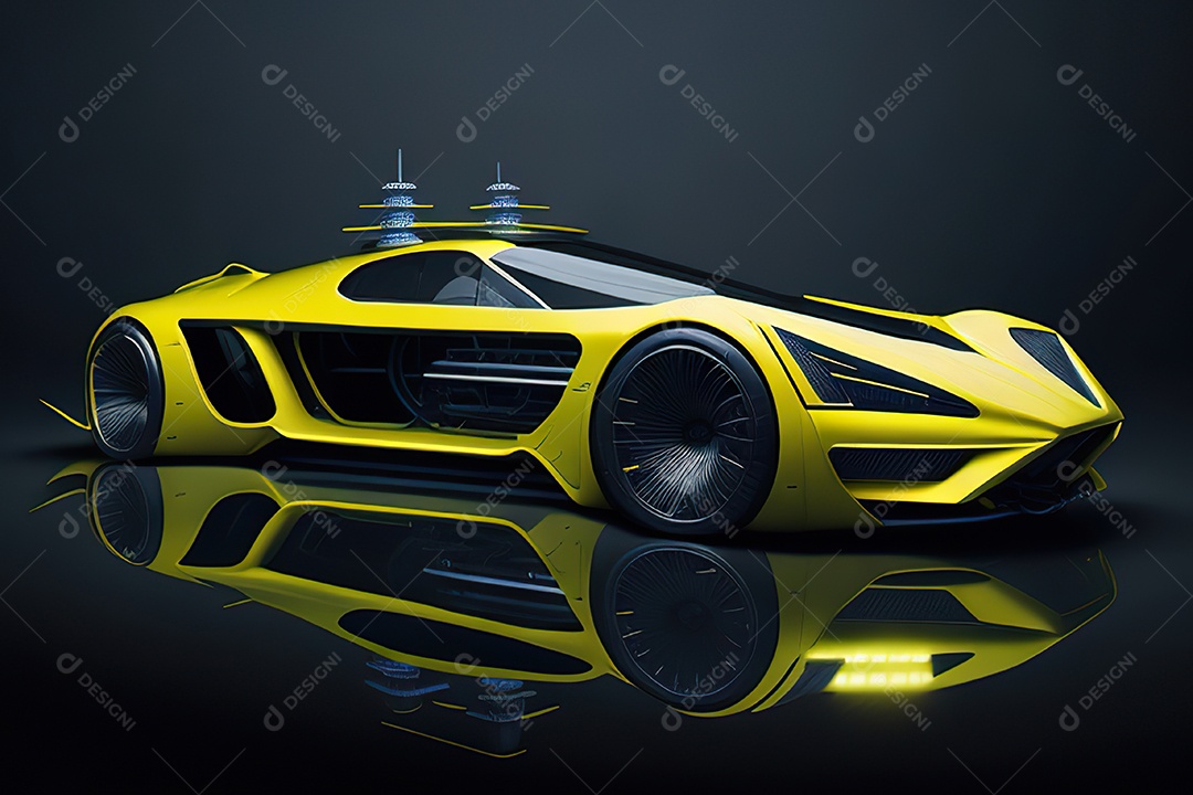 Grande plano de uma biomecânica mínima amarelo