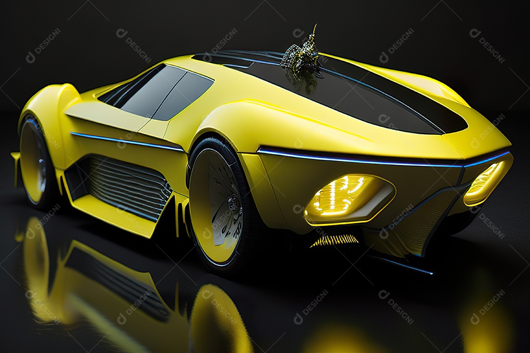 Grande plano de uma biomecânica mínima amarelo