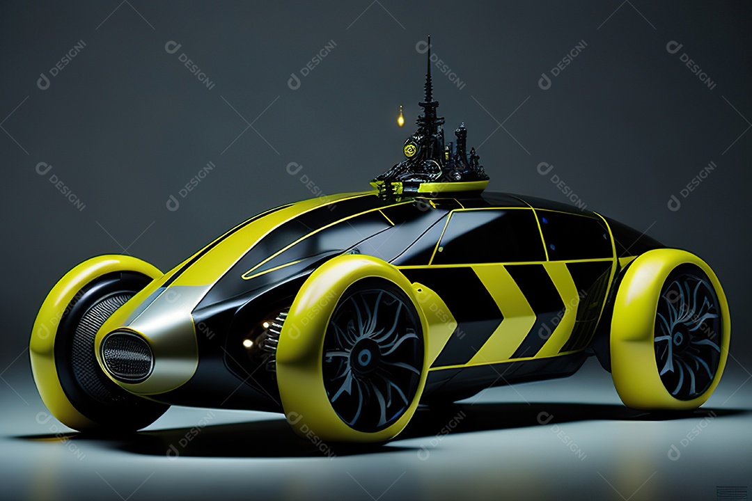 Grande plano de uma biomecânica mínima amarelo