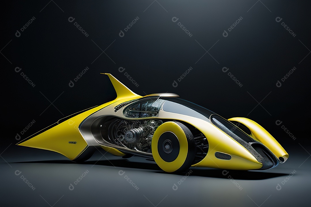 Grande plano de uma biomecânica mínima amarelo