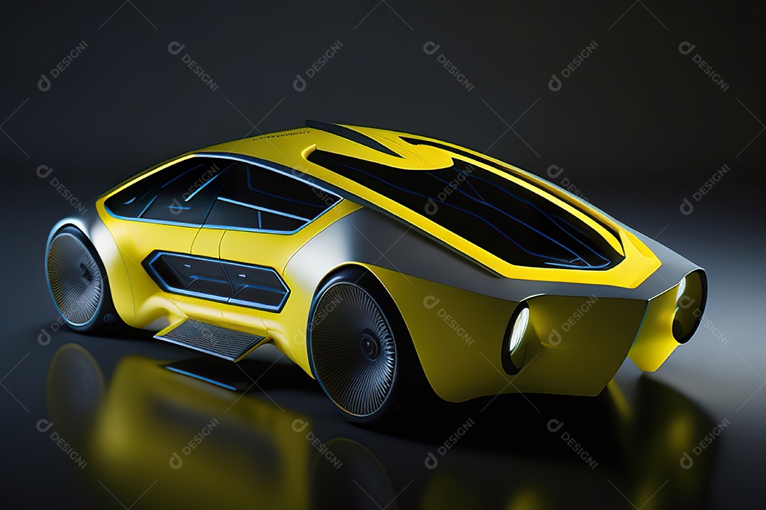 Grande plano de uma biomecânica mínima amarelo