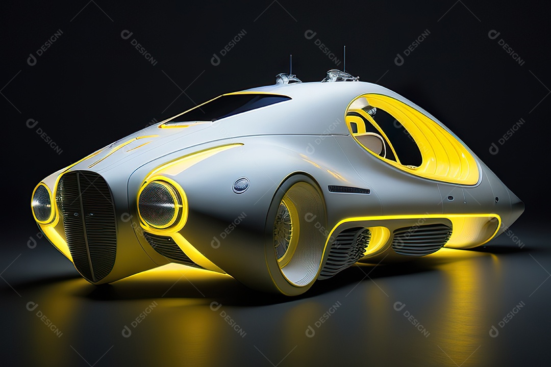 Plano amplo de uma biomecânica mínima amarela