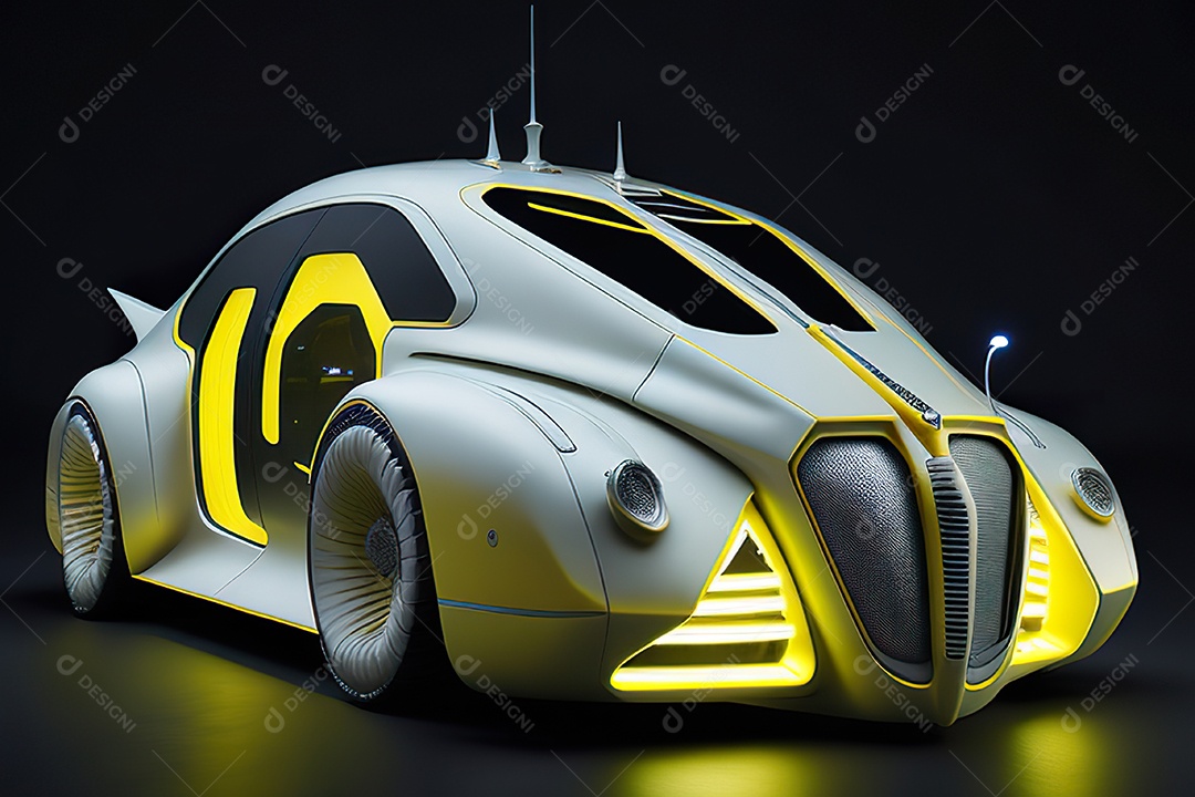 Grande plano de uma biomecânica mínima amarelo