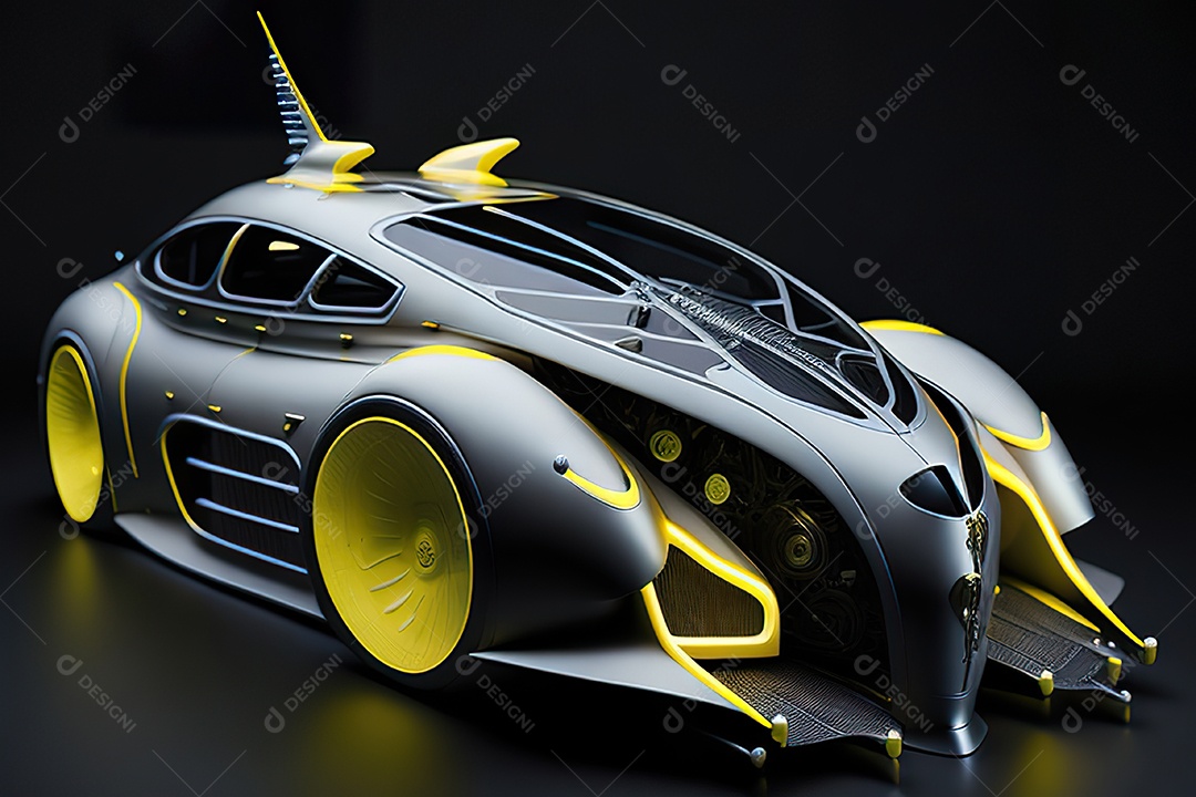 Grande plano de uma biomecânica mínima amarelo