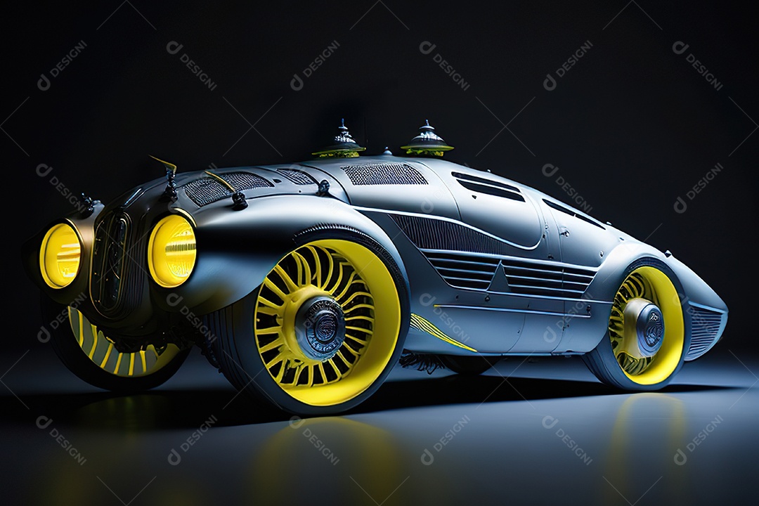 Plano amplo de uma biomecânica mínima amarela