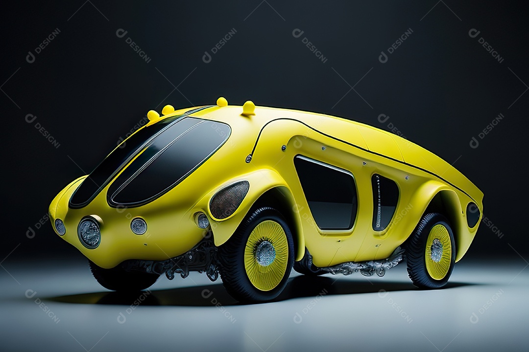 Grande plano de uma biomecânica mínima amarelo