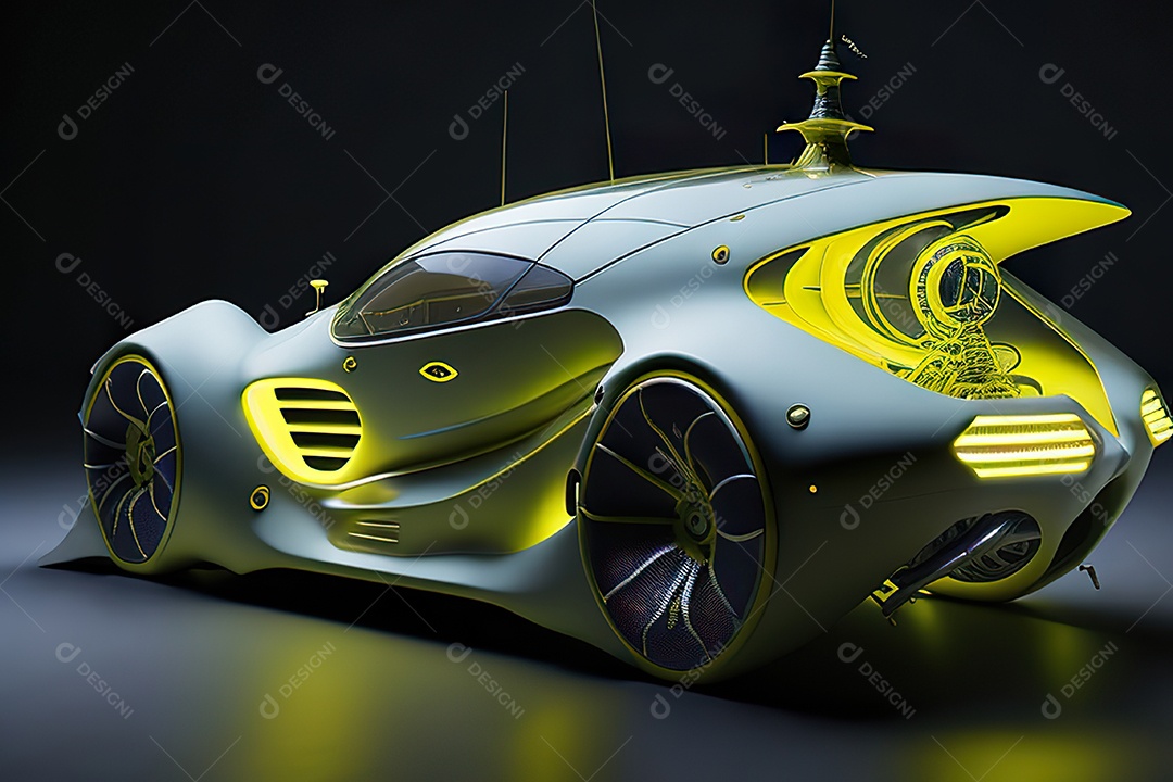 Grande plano de uma biomecânica mínima amarelo