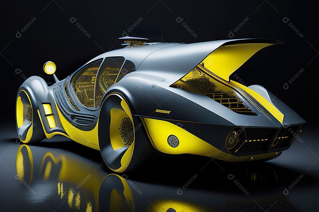 Grande plano de uma biomecânica mínima amarelo