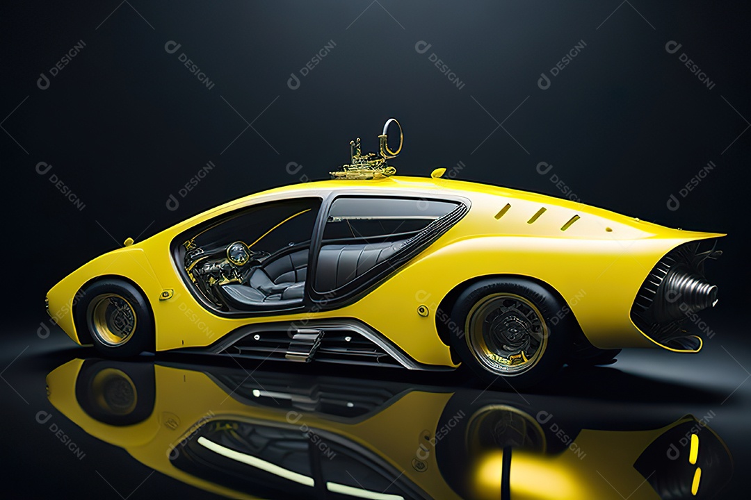 Grande plano de uma biomecânica mínima amarelo