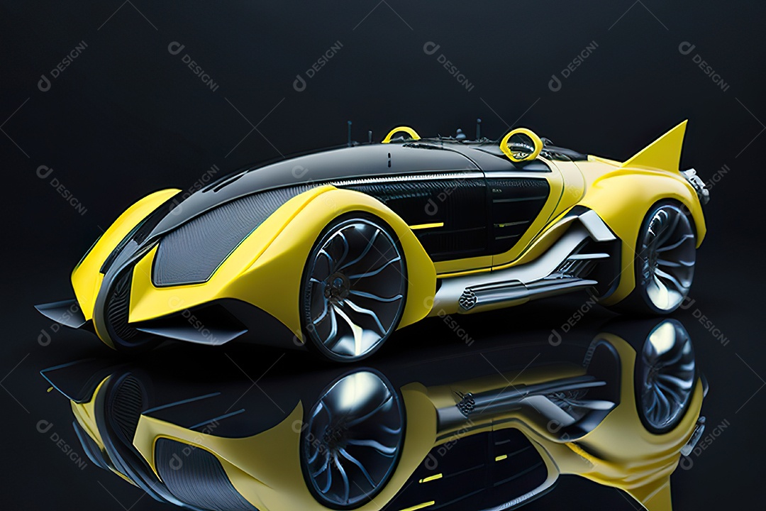 Grande plano de uma biomecânica mínima amarelo