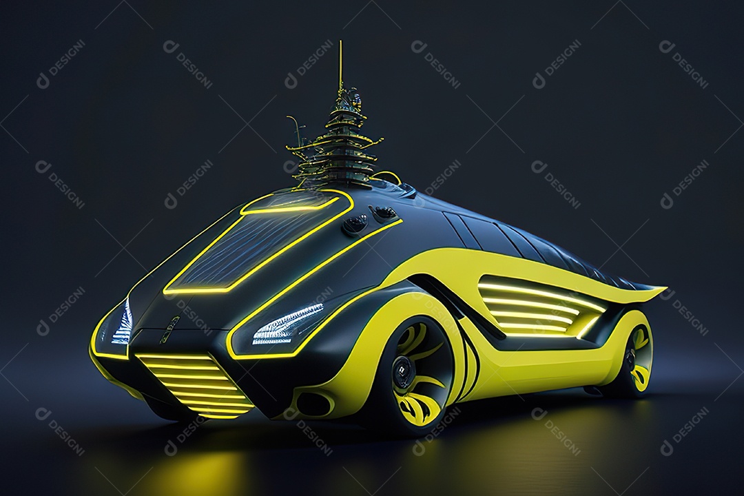 Grande plano de uma biomecânica mínima amarelo