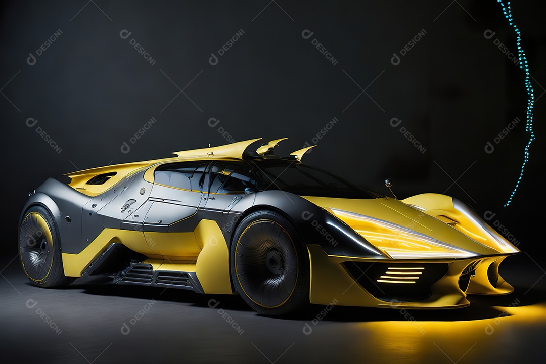 Grande plano de uma biomecânica mínima amarelo