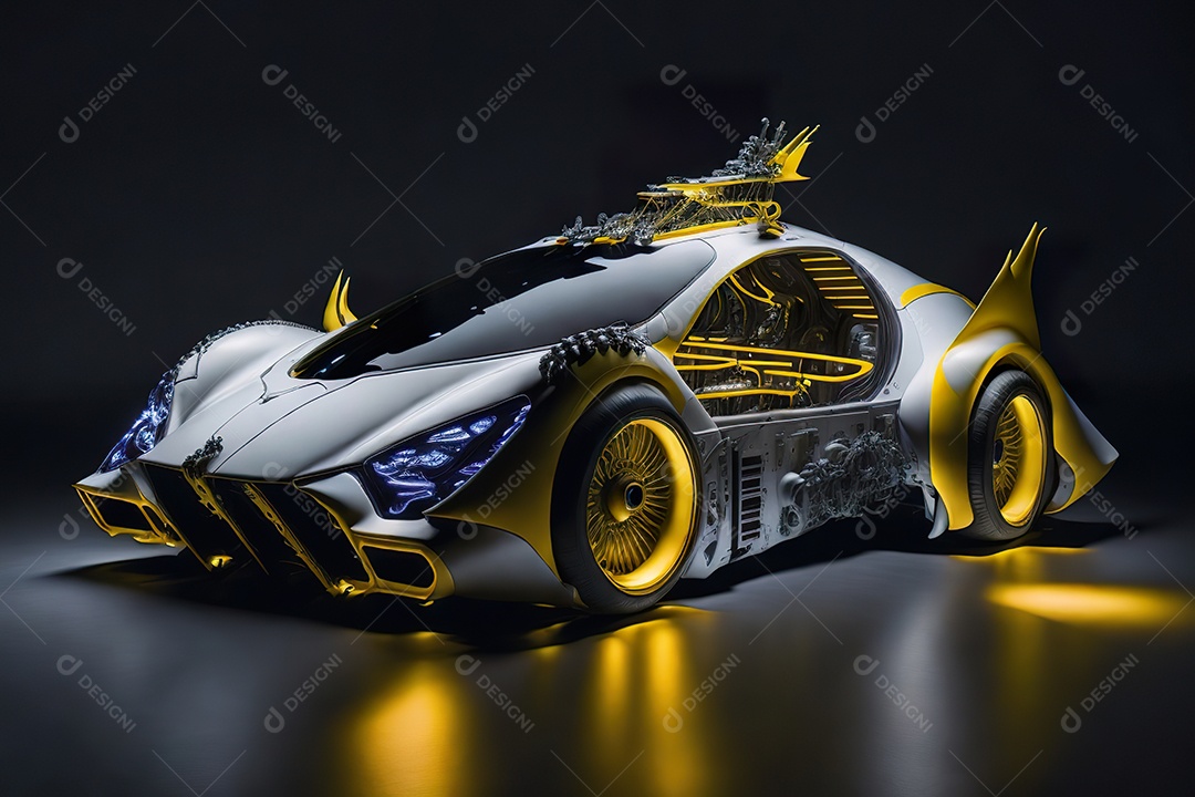 Grande plano de uma biomecânica mínima amarelo