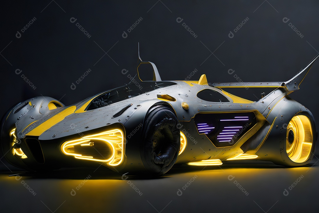 Grande plano de uma biomecânica mínima amarelo