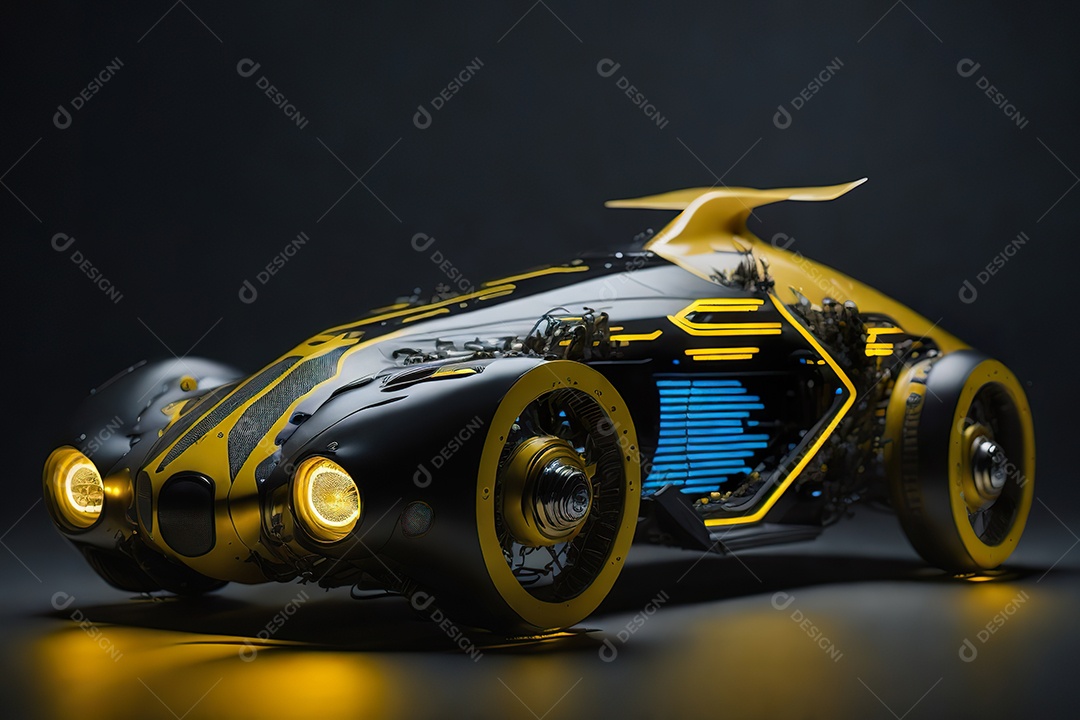 Grande plano de uma biomecânica mínima amarelo