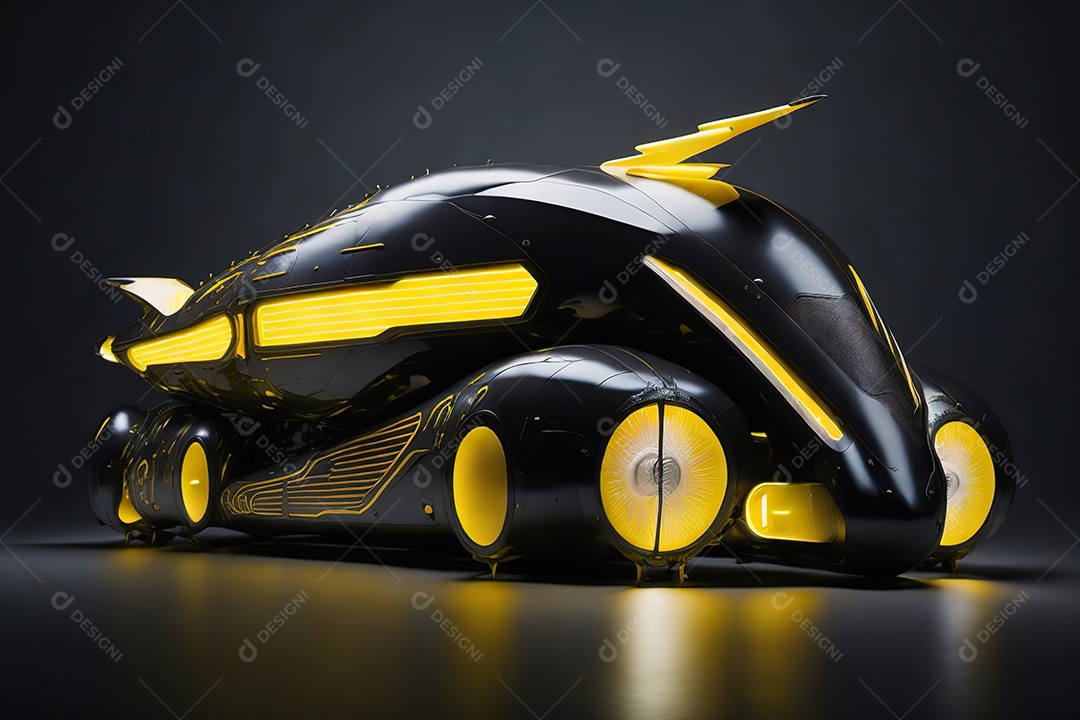 Grande plano de uma biomecânica mínima amarelo