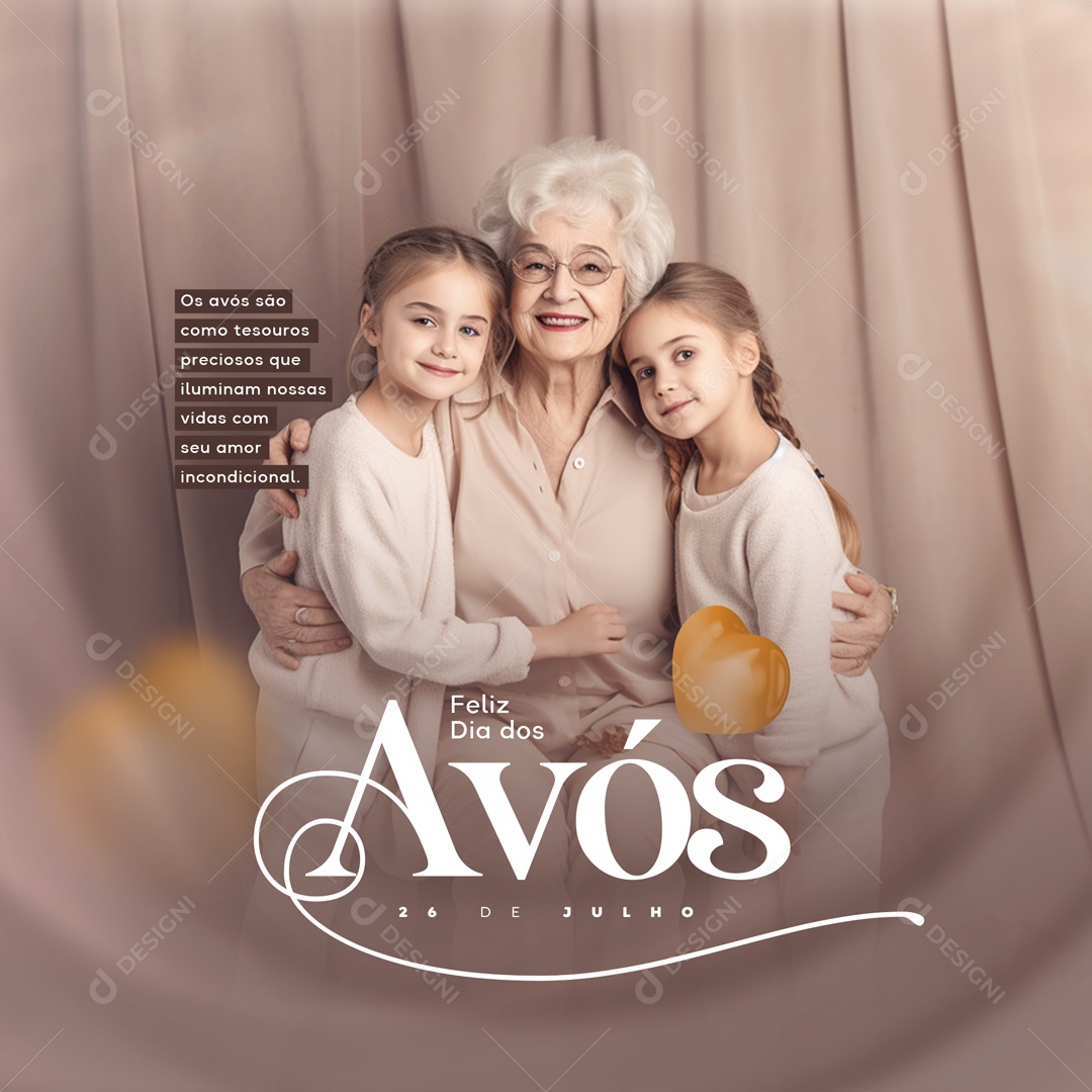 Os Avós São Como Tesouros Feliz Dia Dos Avós Social Media PSD Editável