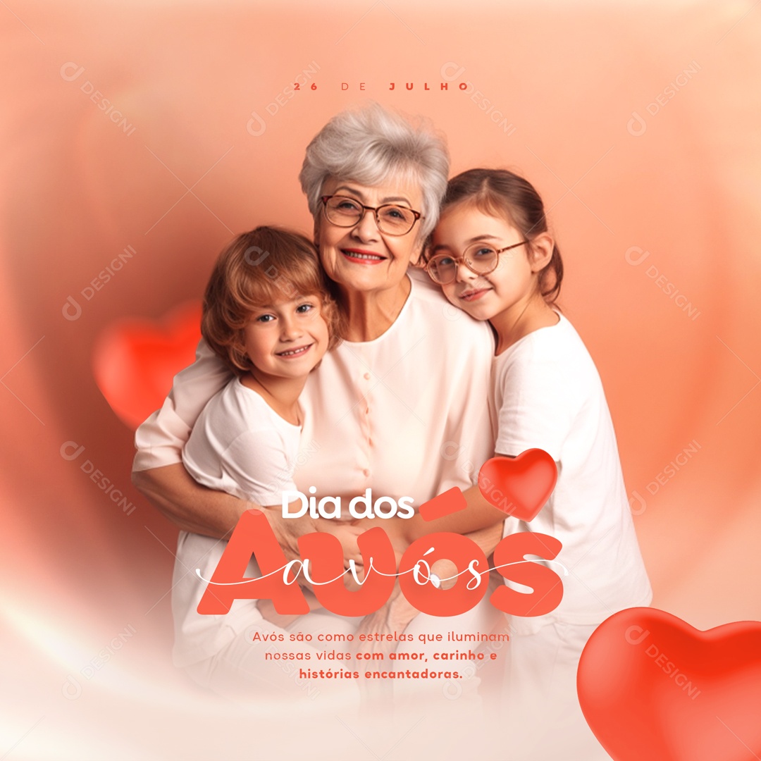 Dia Dos Avós 26 De Julho Histórias Encantadoras Social Media PSD Editável