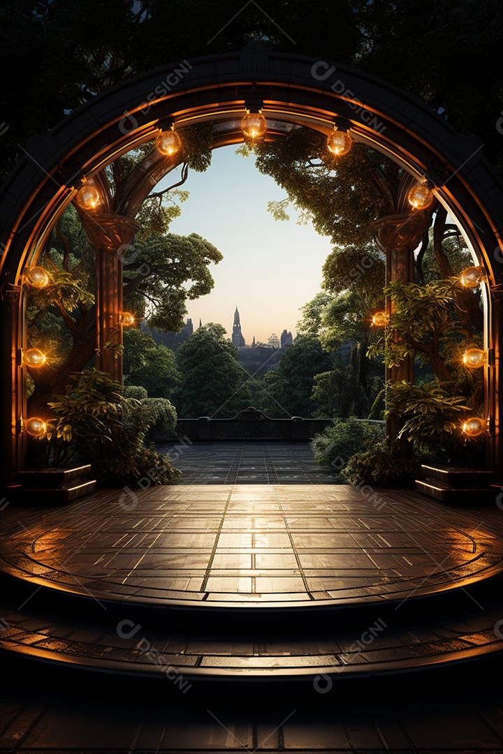 Fundos de Cenário para Flyer com refletores de iluminação