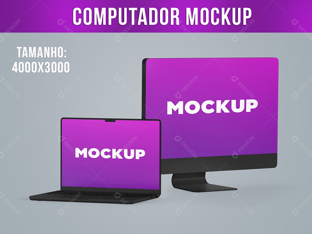 Mockup Computador e Notebook PSD Editável