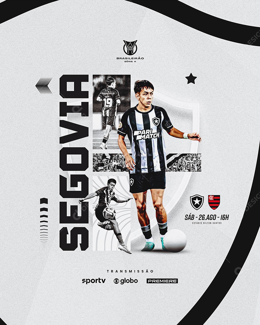 Social Media Jogador Segovia Botafogo Futebol PSD Editável