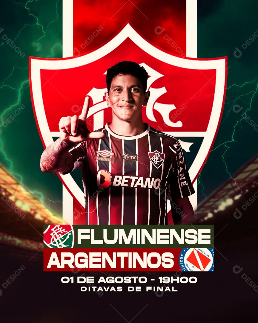 Futebol Fluminense X Argentinos Social Media PSD Editável