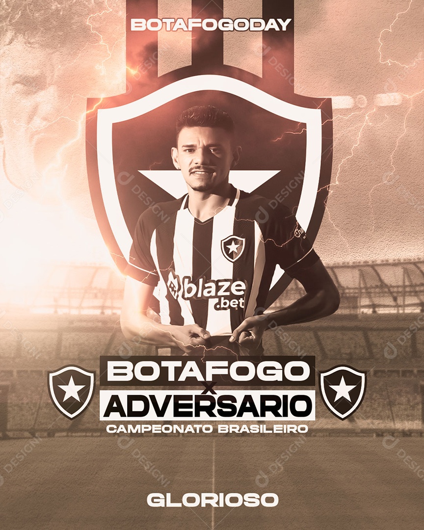 Futebol Botafogo X Adversário Campeonato Brasileiro Social Media PSD Editável