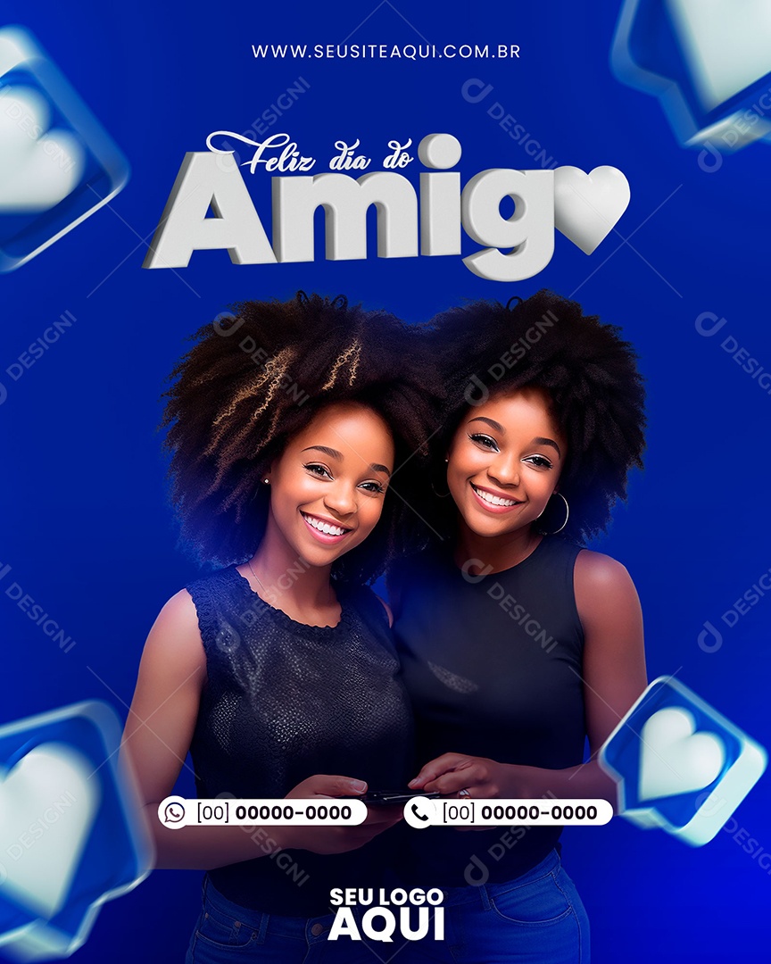 Social Media Feliz Dia Do Amigo PSD Editável